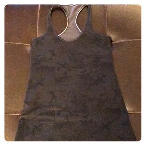 LuLulemon Black on Black Camo Racerback Tank
